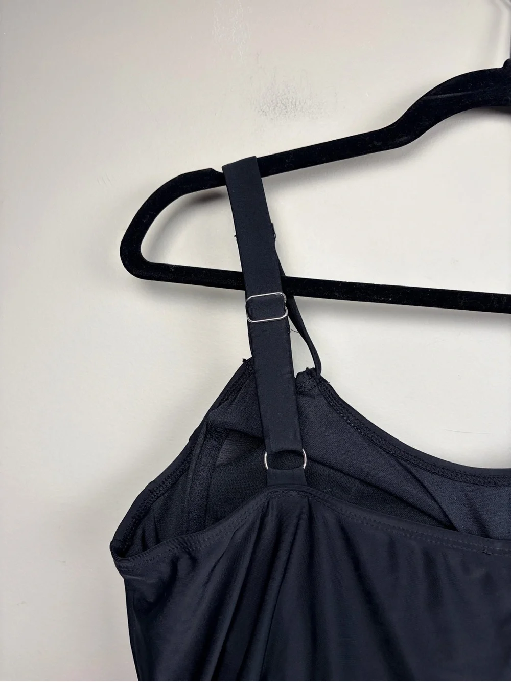 Meet.Curve Womens XL Black Swimdress One Piece Swimsuit Ruched Side Slit NWT